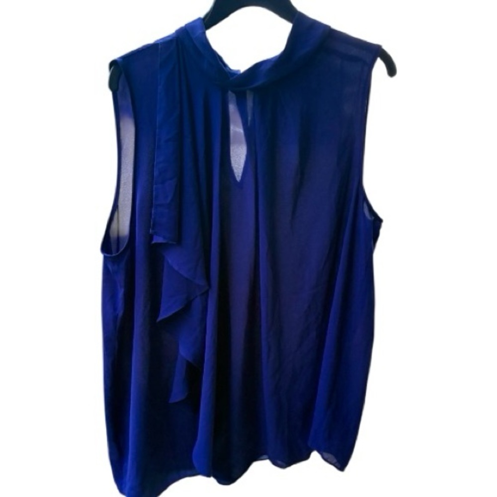 Ann Taylor Factory Royal Blue Sleeveless Chiffon Blouse XXL